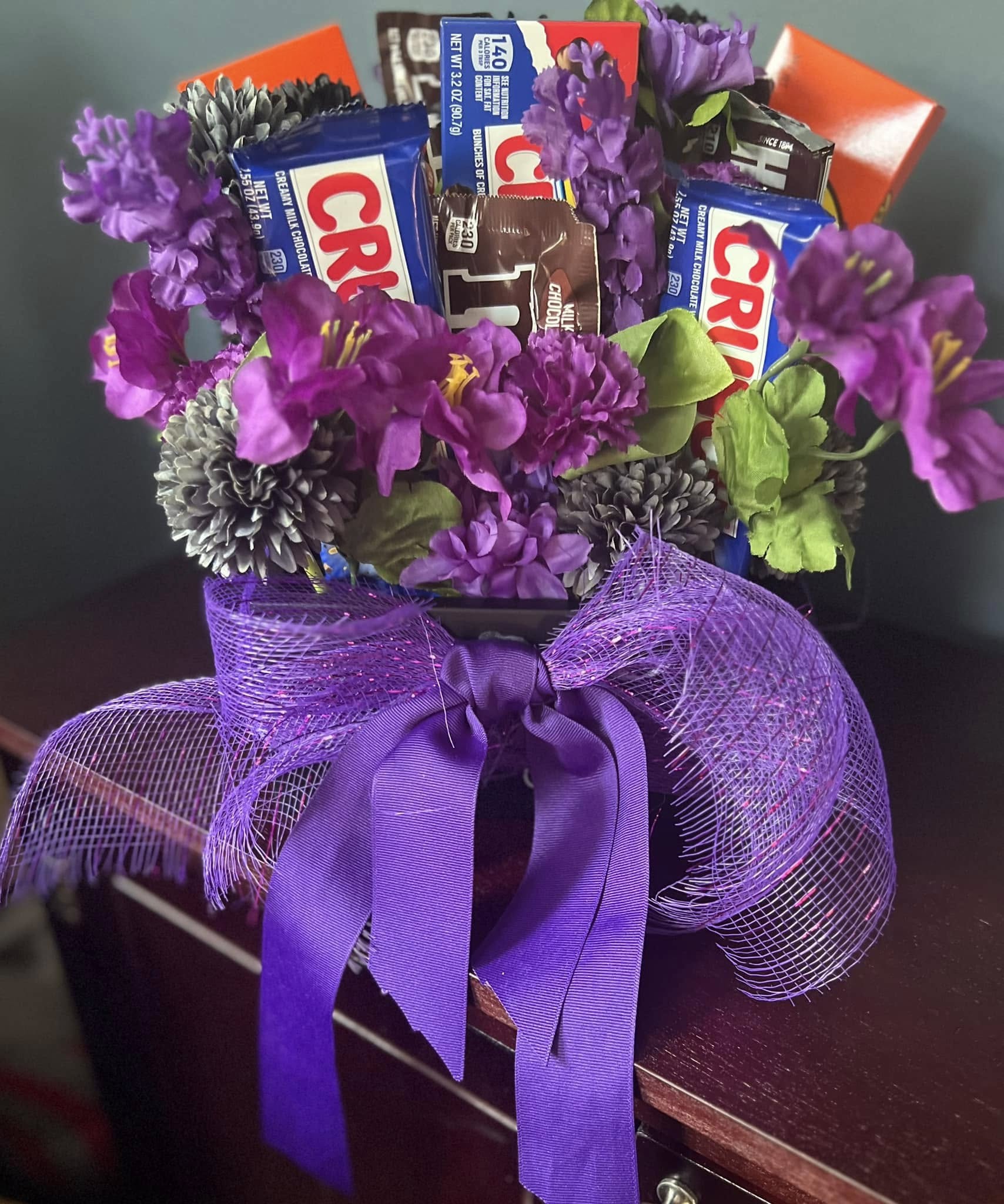Chocolate and flower bouquet gift