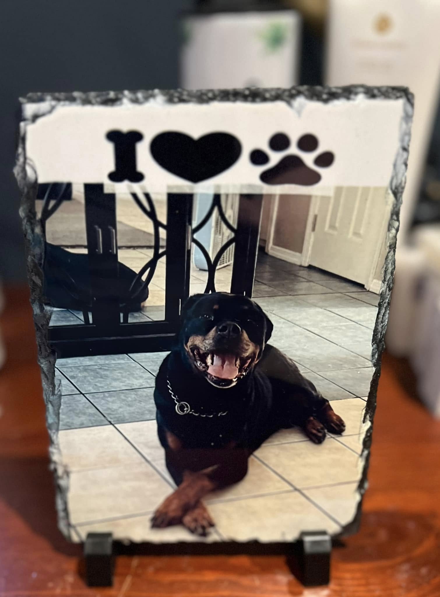 Custom pet photo slate
